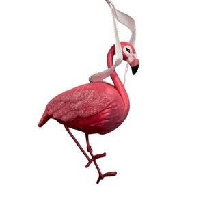 Kurt Adler Pink Flamingo Christmas‎ Ornament with Glitter Accents coastal beach